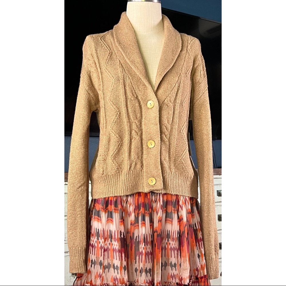 Anthropologie Cable Knit Cardigan Sweater S